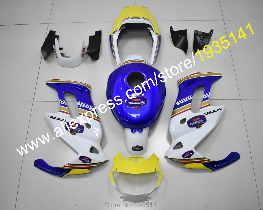 

Motorbike Shell For VTR1000F VTR 1000 F VTR1000 1000F 1997 ~ 2005 Blue Yellow White Motorcycle Fairing Kit