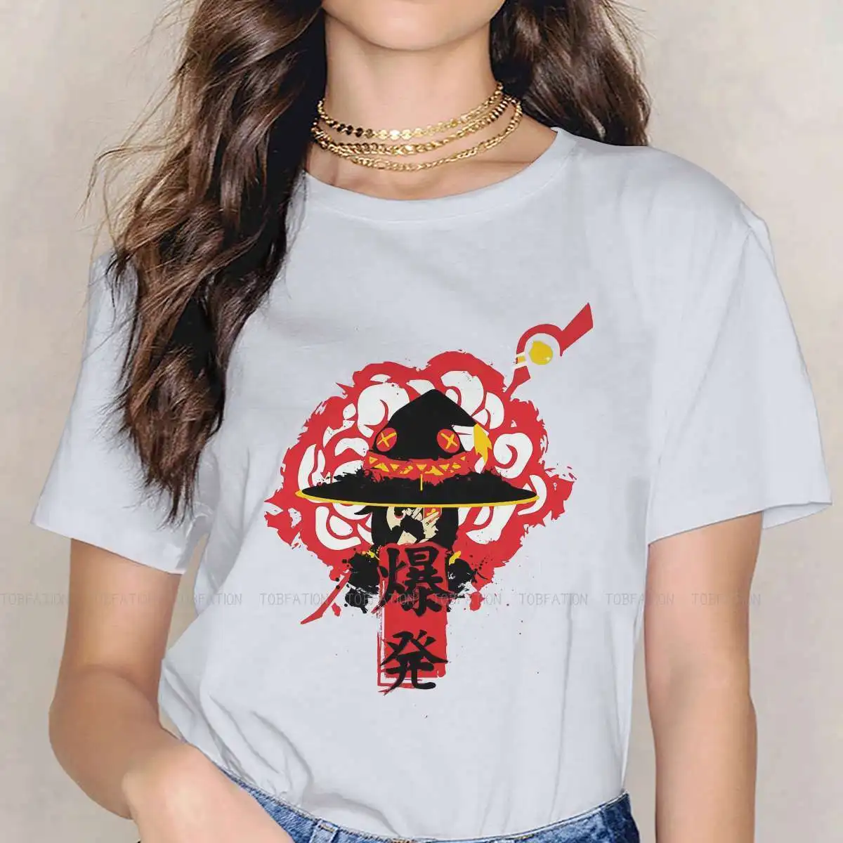

Женская футболка KonoSuba с изображением бога благословения Аква темноты Аниме Девушки взрывные Волшебные женские топы футболки в стиле Харад...