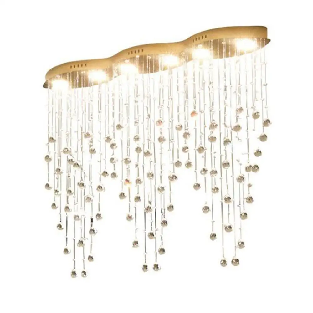 

Современная линейная овальная хрустальная люстра L100 * W20 * H80cm для обеденной комнаты, освещение для столовой, кухни