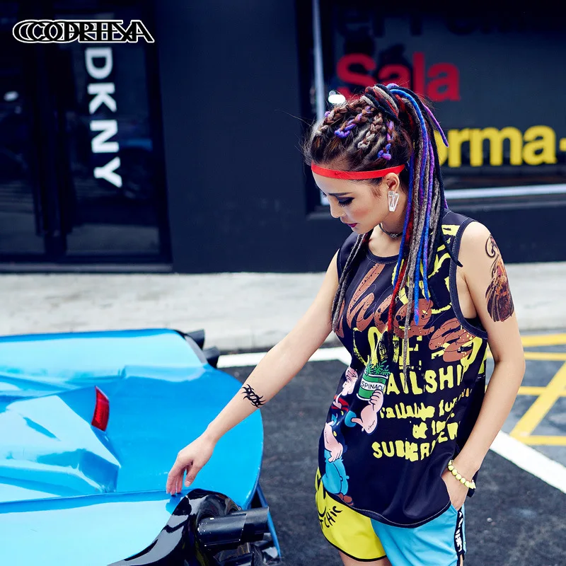 Топ женский летний свободного покроя пикантная майка с надписью граффити