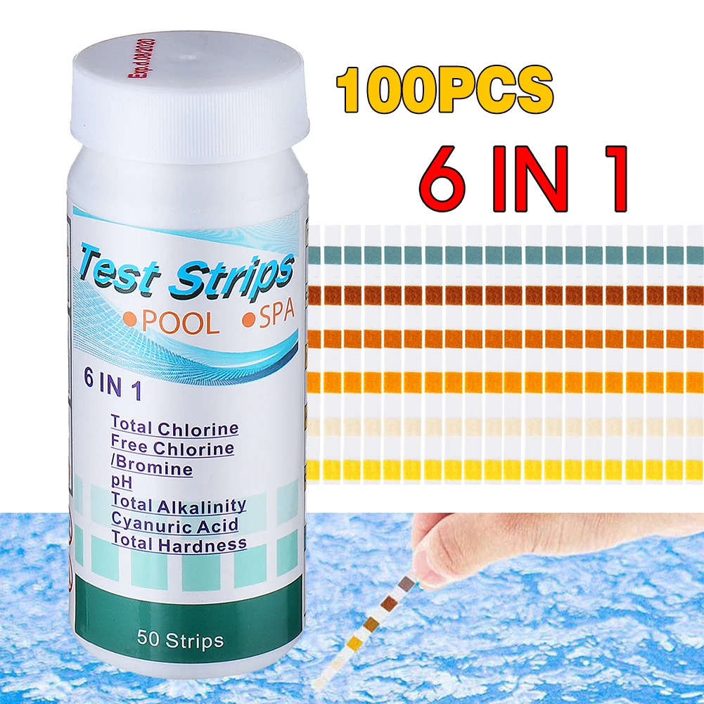 

Small Strips Pool Residual Chlorine PH Value Alkalinity Hardness Test Strip for Family Outdoor Swimming Accessories