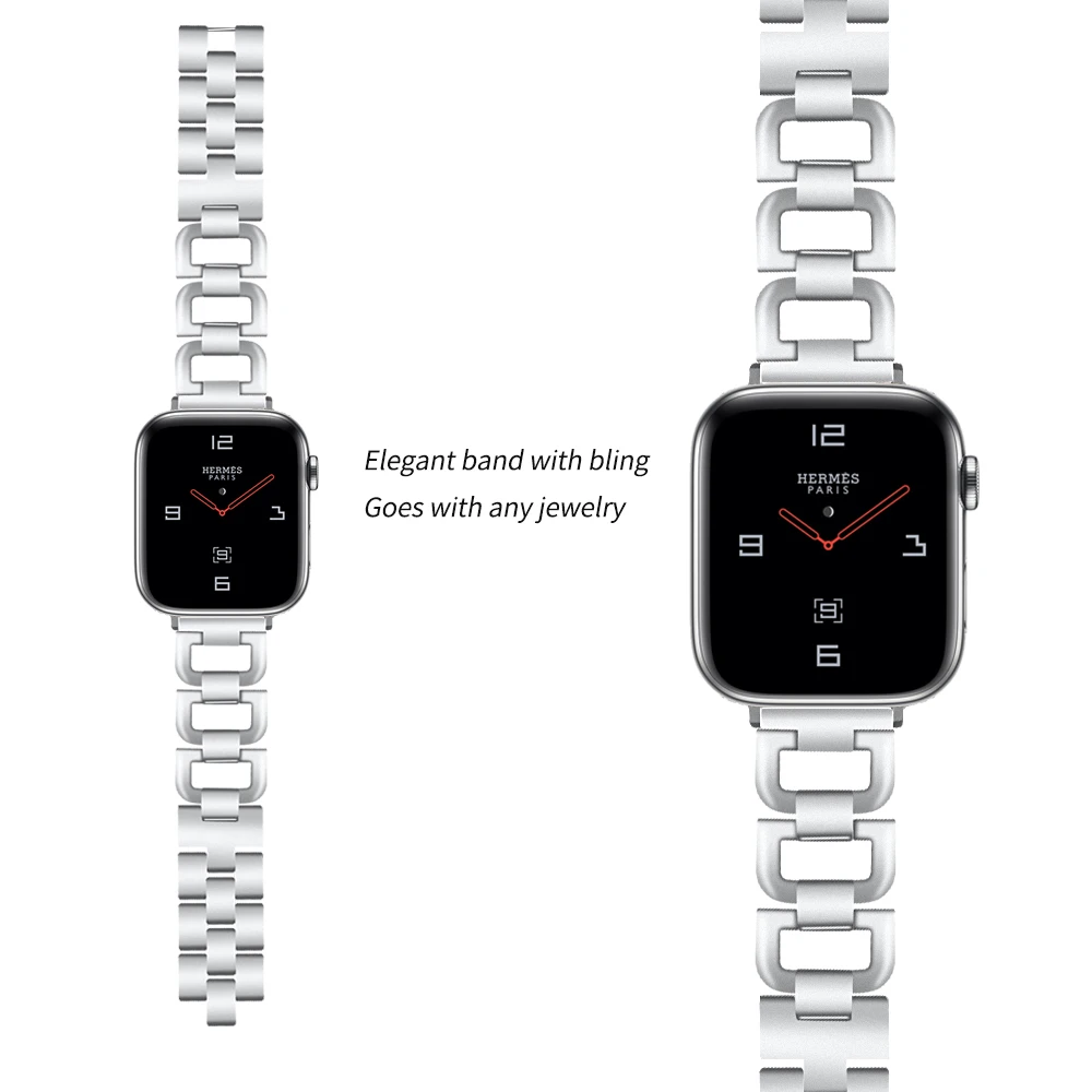 Обновленный ремешок для Apple Watch 38 и 40 мм 42 и 40 мм металлический сменный Браслет спортивный ремешок для Nike+ серии 3 серии 2 серии 1 - Цвет ремешка: Silver