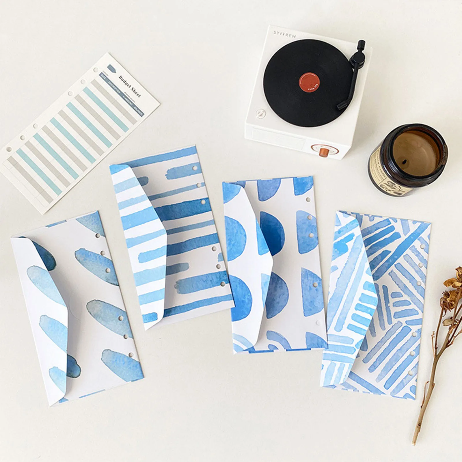 

26pcs 6holes Folder Type Budget Cash Envelope With 12PCS Budget Sheets And 2 Sheet Label Stickers