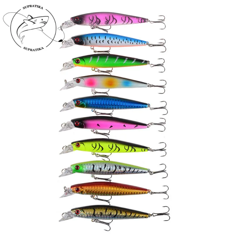 

Жесткая приманка из АБС-пластика, 10 цветов, 10 см/9,4 г, 6 #, с острым крючком, плавающая приманка с объемными глазами, приманки для рыбной ловли, У...