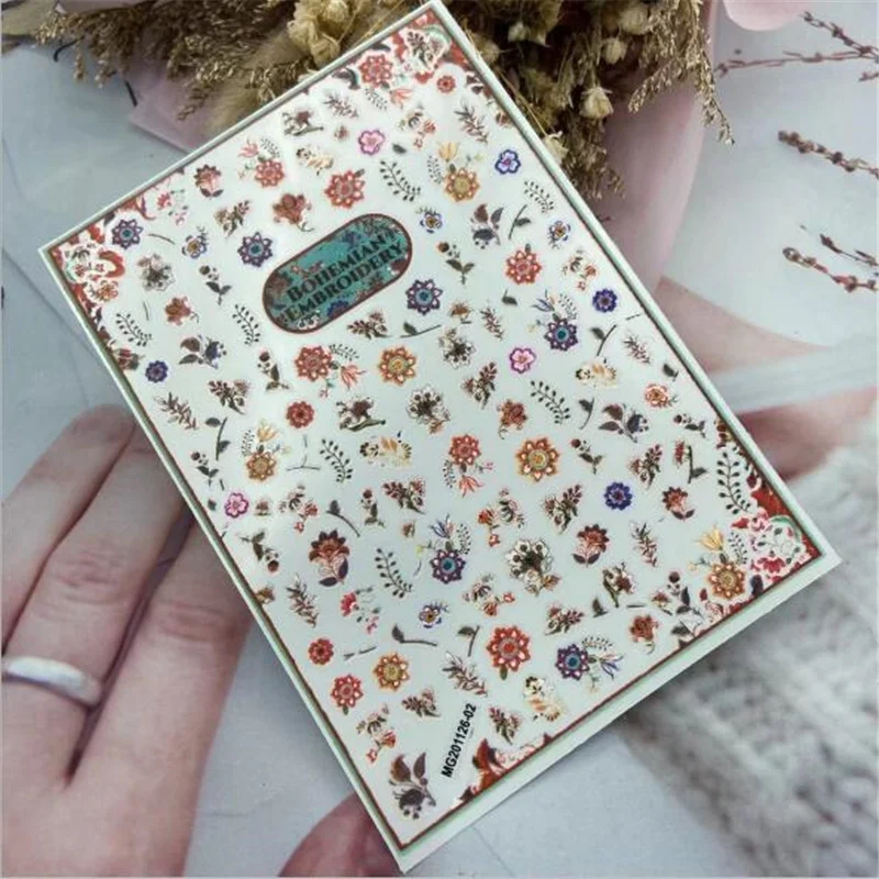 Нетоксичные наклейки для ногтей в японском стиле маленькие цветы фрукты сухие