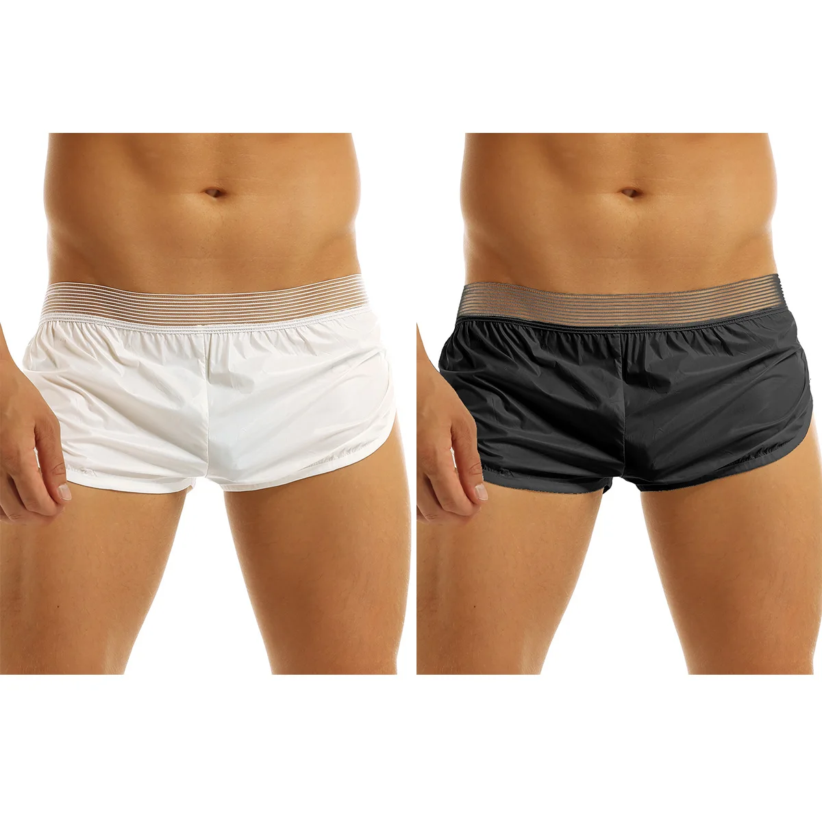 Мужские модные шорты для плавания кожаные боксеры из искусственной кожи легкие