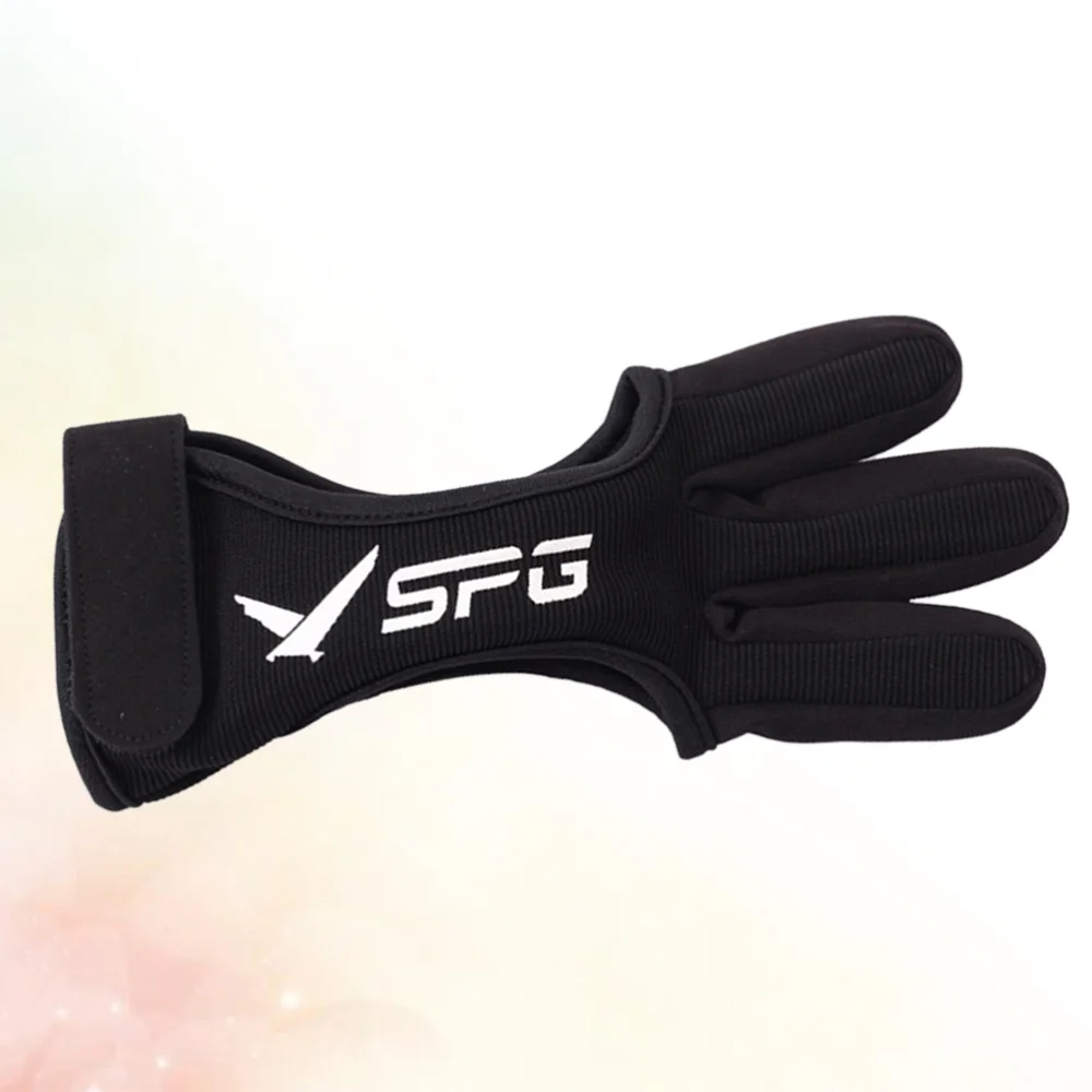 1 шт. черные перчатки с тремя пальцами для стрельбы из лука защитные воловьей кожи