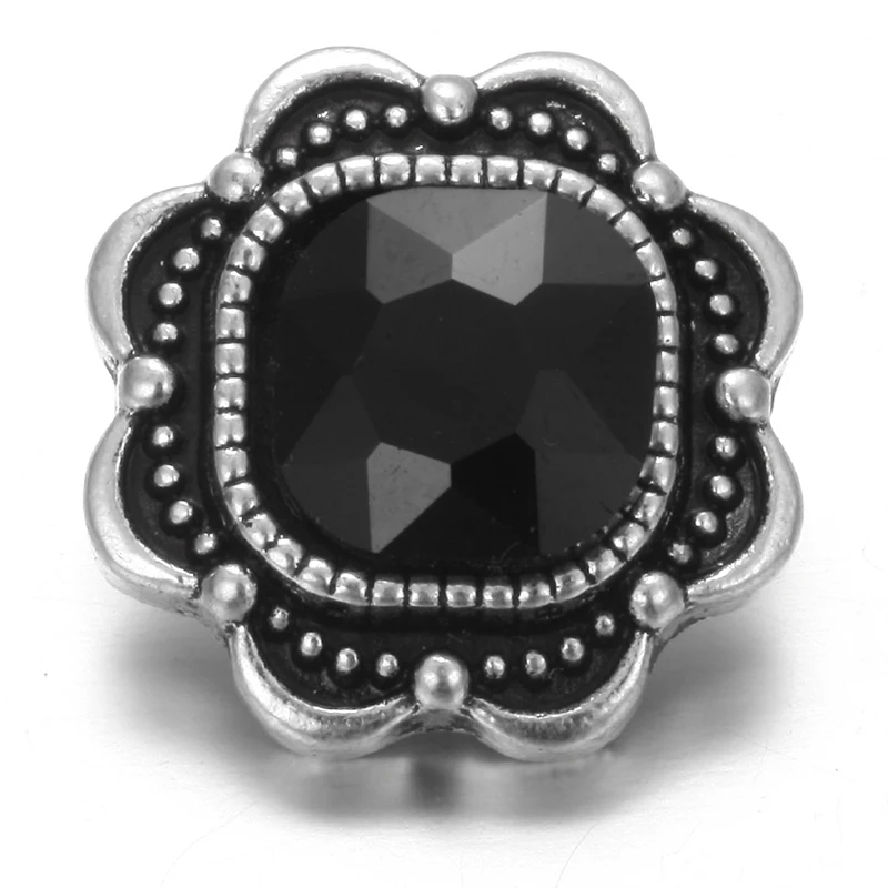 19 6 шт./лот оснастки кнопка ювелирные изделия смешанные Черные 18 мм Стразы оснастки кнопки ювелирные изделия подходят ожерелье с кнопкой подвески ювелирные изделия - Окраска металла: 19