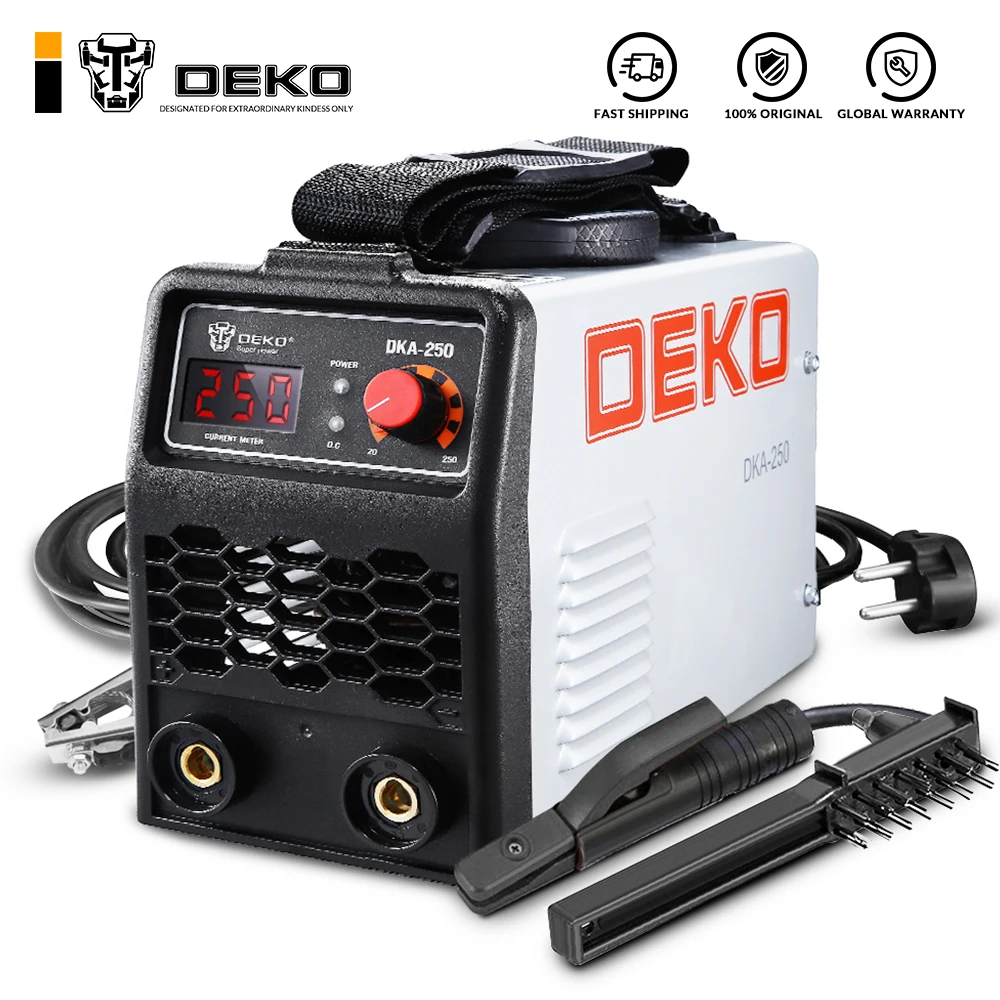 DEKO 220V 200/250A IGBT инвертор переменного тока дуговой сварочный аппарат MMA сварочный аппарат для сварки рабочих и электрических рабочих w/аксессуары