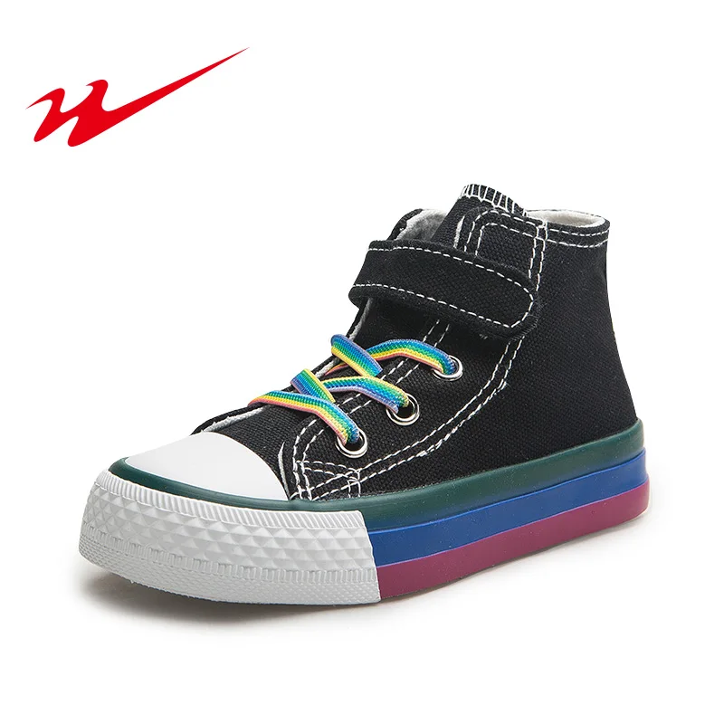 Детская обувь с двойной звездой Парусиновая высоким берцем Обувь для