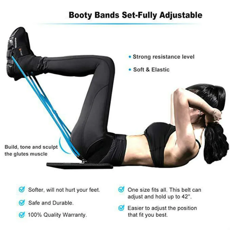 

Fitness Women Booty Butt Band Resistance Bands Adjustable Waist Belt Pedal Exerciser for Glutes Muscle Workout Free Bag