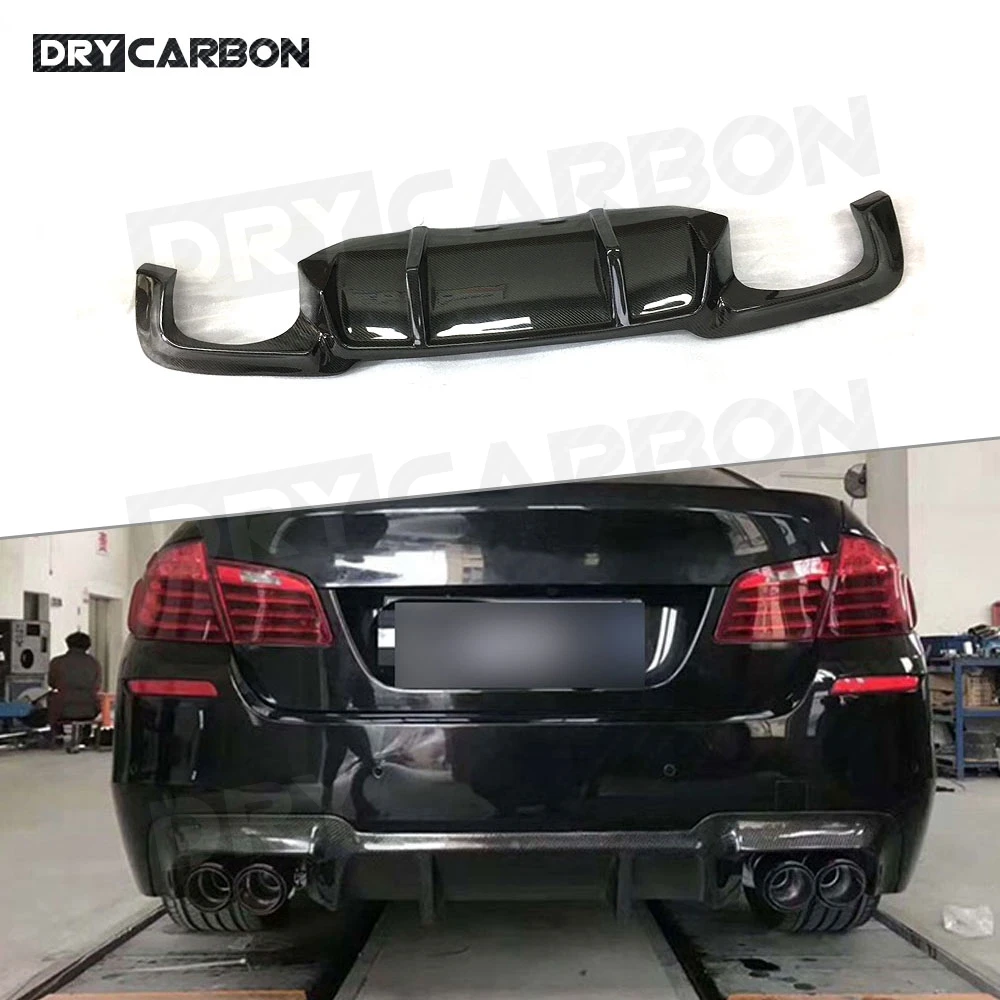 Carbon Fiber Rear Bumper Extension Fit For BMW 5 Series F10 M5 Sedan 2012-2017 3D Style FRP Rear Lip Diffuser Spoiler