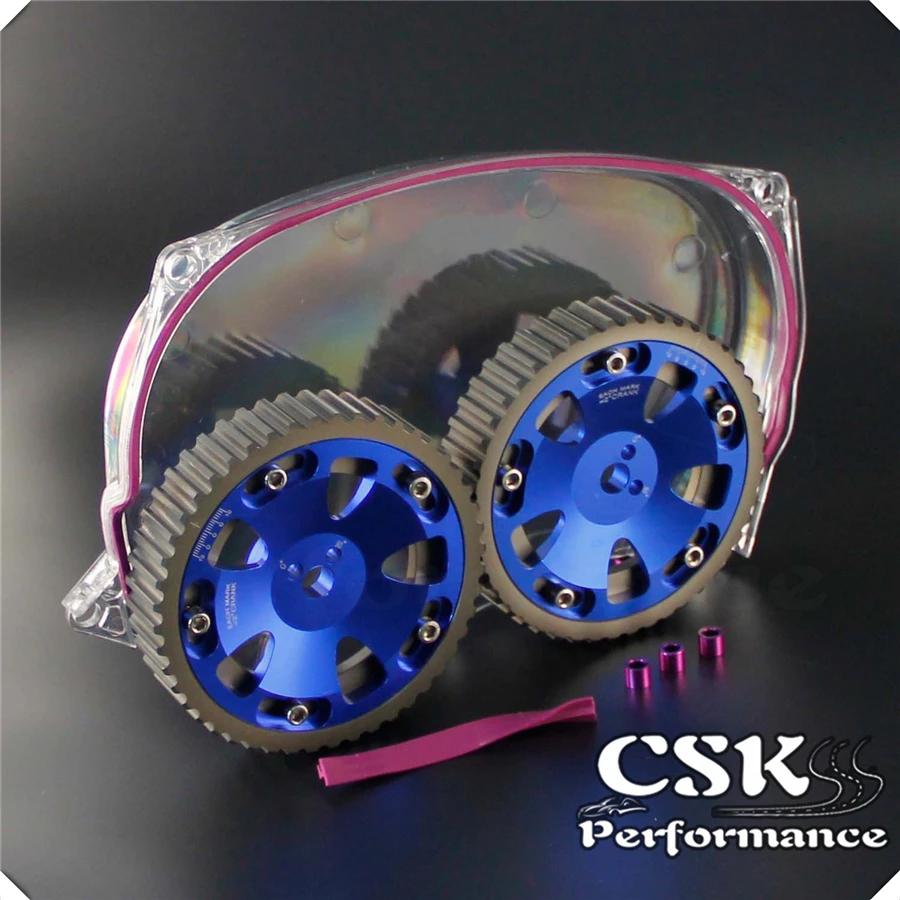 Прозрачная крышка ремня ГРМ + кулачковый шкив подходит для Lancer Evolution 4G63 EVO 4 5 6 7 8