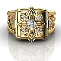 fashion gold cross storage ring unisex punk hip hop cross vine secret compartment rings for women men jewelry anniversary gift