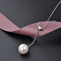 korean retro fashion s925 sterling shell silver pearl necklace ladies clavicle chain pendant fine jewelry wholesale g0003