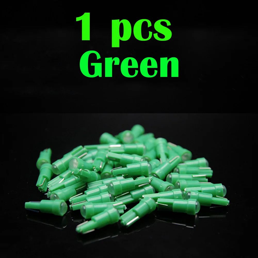green 1pcs Для машины подсветка для авто Автомобильная внутренняя T5 Светодиодная Автомобильная лампочка подсветка приборной доски Автомобильная дверь клиновидная лампа для ламп накаливания 12 В cob для SMD стайлинга автомобиля - Цвет: green 1pcs