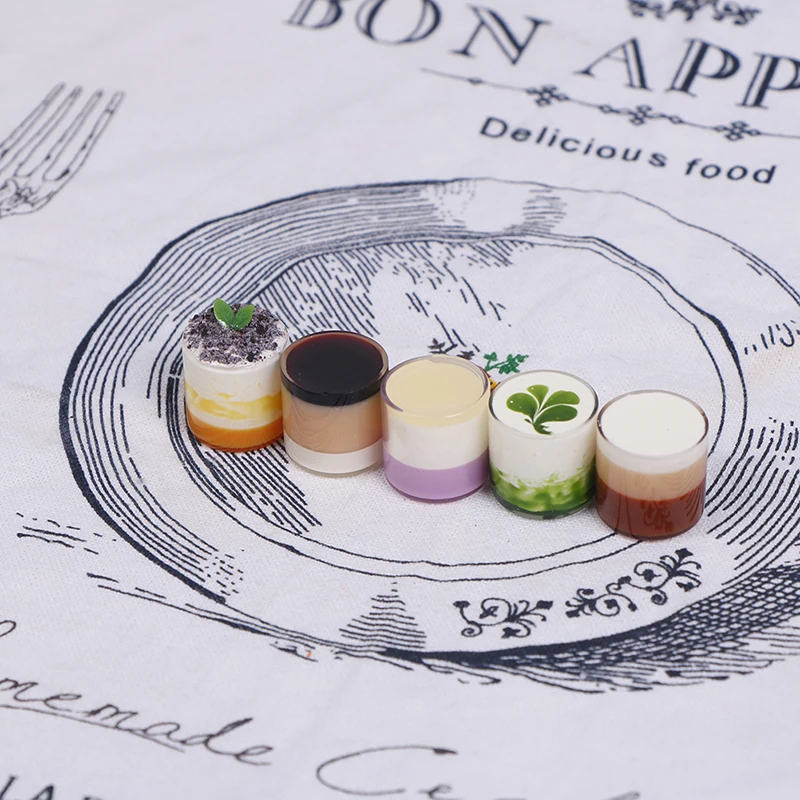 

1PC 1:12 DollHouse Miniature Mini Mousse Cake Cup Tiramisu Model Accessories Toy