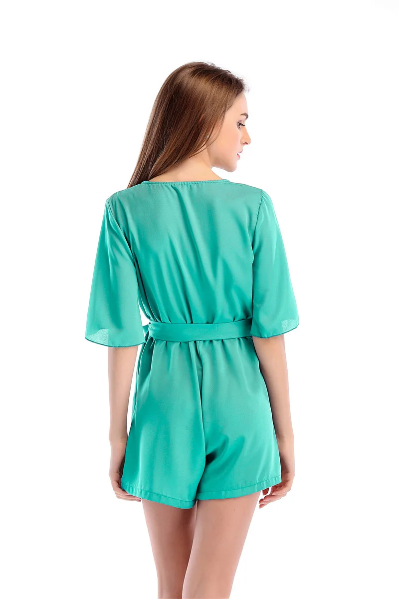 Женские однотонные комбинезоны Boho элегантные летние белого цвета с v образным