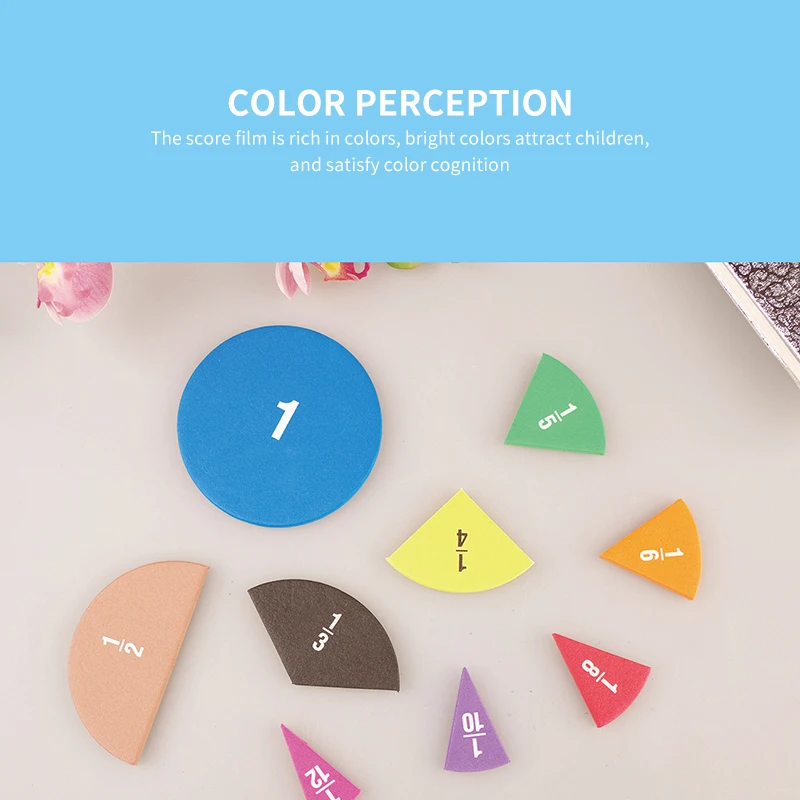 

Colorful 9pcs Educational Math Mathematics Learning Materials Round Fraction Teaching Instruments Counting For Boys Girls Kids
