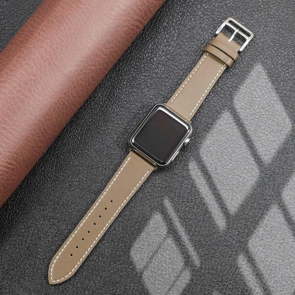 

Leather strap for Apple watch band 44mm 40mm iWatch band 38mm 42mm Single tour watchband bracelet Apple watch series 5 4 3 6 se