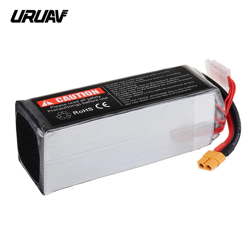 Оригинальный URUAV 22 2 V 6000 мА/ч 75C 6S Lipo Батарея XT60 разъем для 600 700 800 RC вертолет DIY