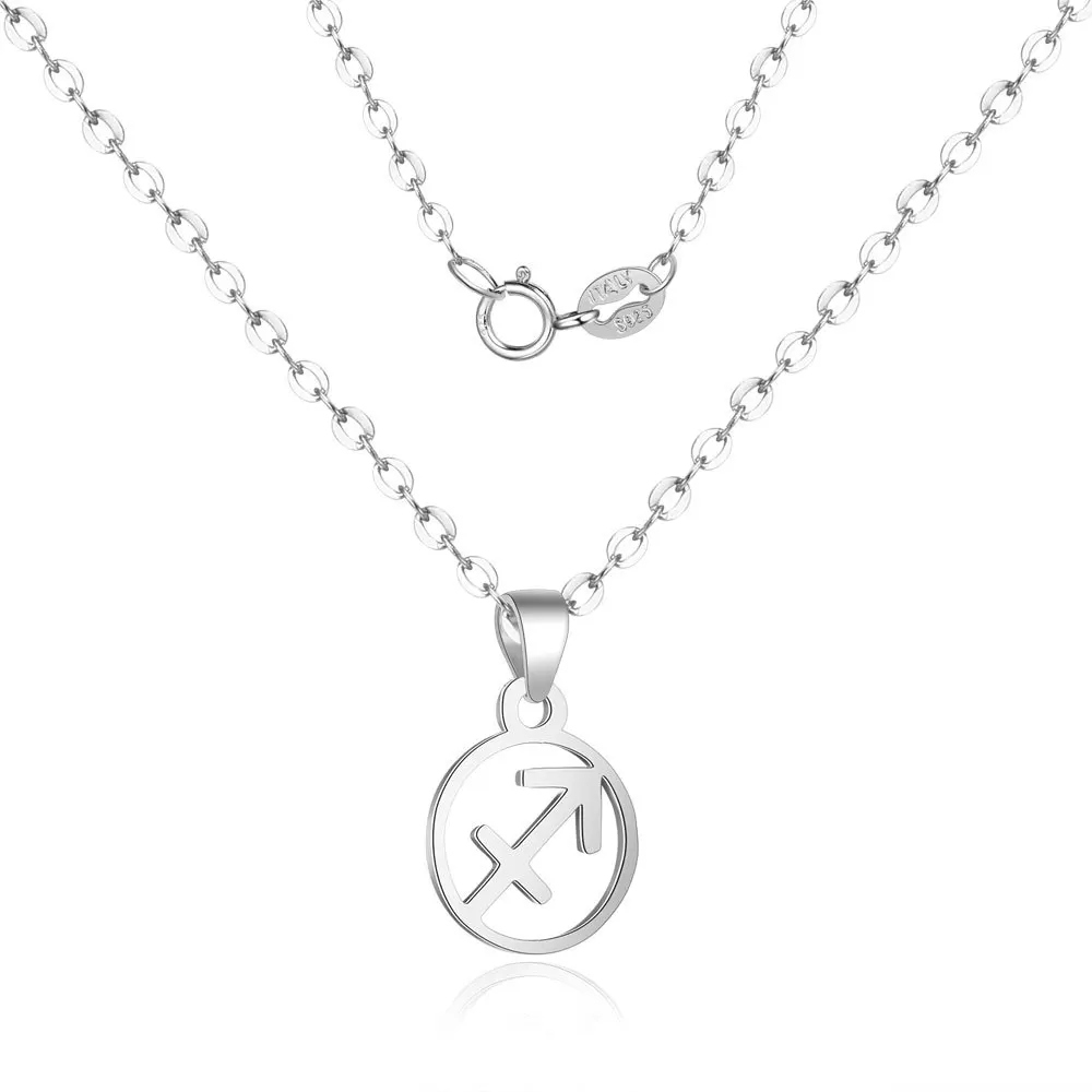 

SN40X5 S925 sterling silver twelve constellation pendant couple necklace