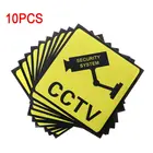 10 шт. Предупреждение наклейки для видео наблюдения, системы безопасности для самоклеящийся Безопасность этикетки знаки наклейка 111 мм Водонепроницаемый