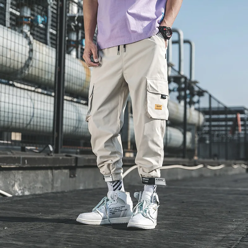 

wear fall 2020 men's overalls loose Leggings Hong Kong Style Men's large casual pants