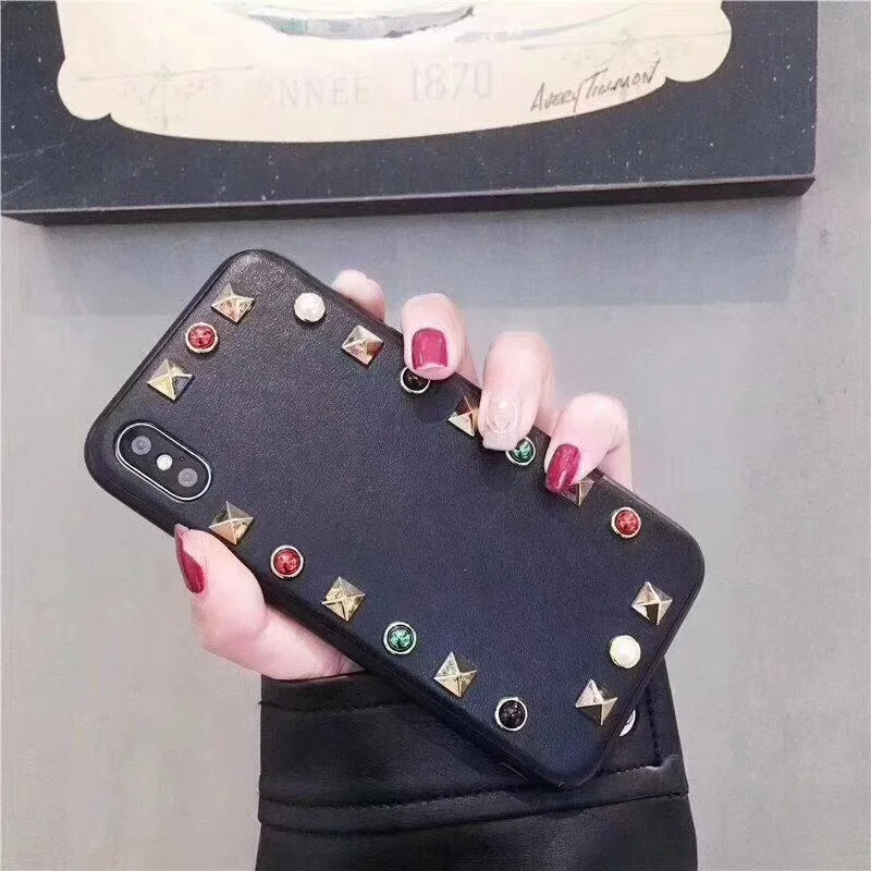 Роскошный кожаный чехол с шипами и заклепками красочные ювелирное Чехол для