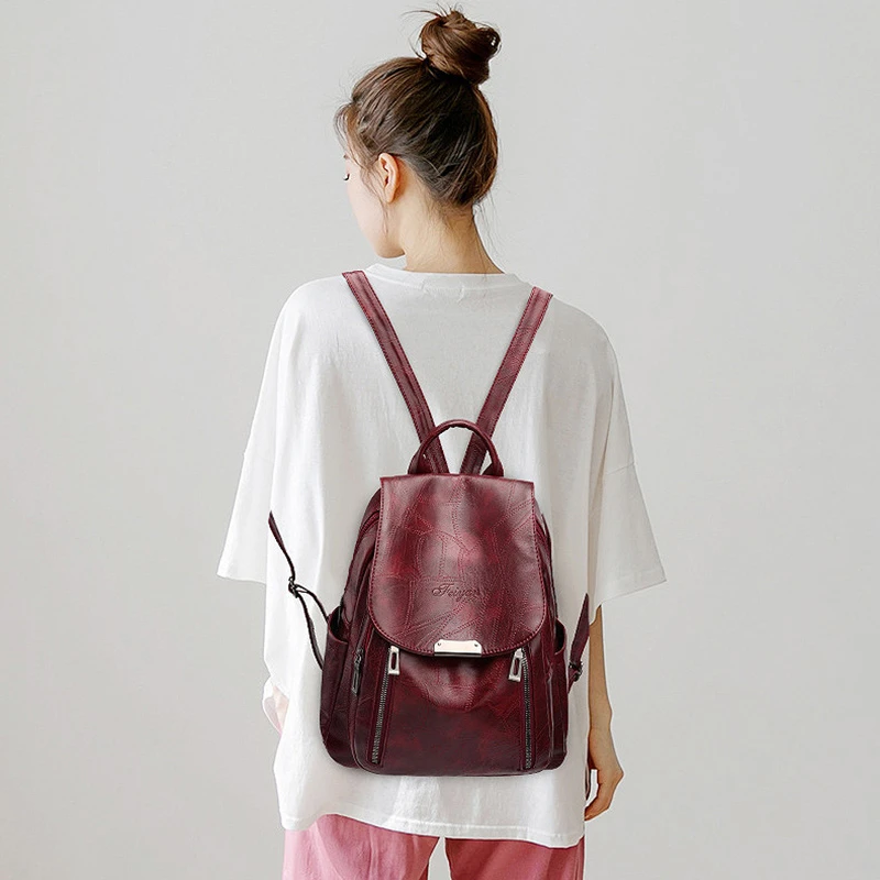 

LIKETHIS 2020 Women Backpack Fashion Shoulder Bags High Quality Bagpack Simple Luxury Designer Female School Bags Mochila Mujer