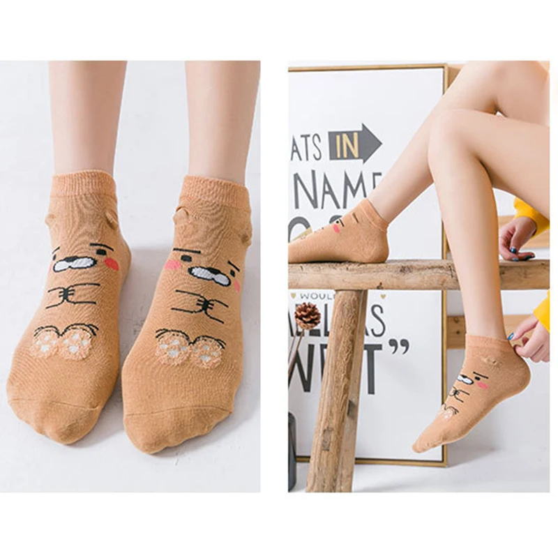 Женские хлопковые носки зимние толстые морозостойкие забавные с рисунком