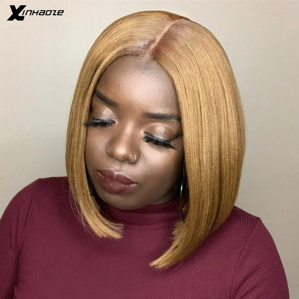 13X4 Мёд блондинка Синтетические волосы на кружеве парики из натуральных волос