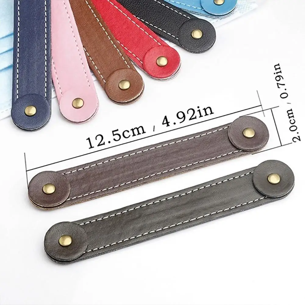 

8PCS Face Cover Holder Leather Adjustable Hook Strap Face Cover Holder