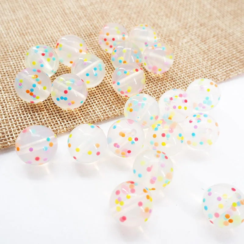 Chenkai 100PCS 15mm Crystal Gritty Beads Silicone Beads Teether Food Grade DIY Baby Jewelry Necklace Chain Crafts Accessories
