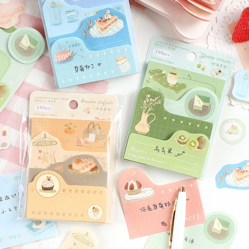 

1Set/lot Memo Pads Sticky Notes Afternoon time Paper notepad Daliy Scrapbooking Stickers Office School stationery
