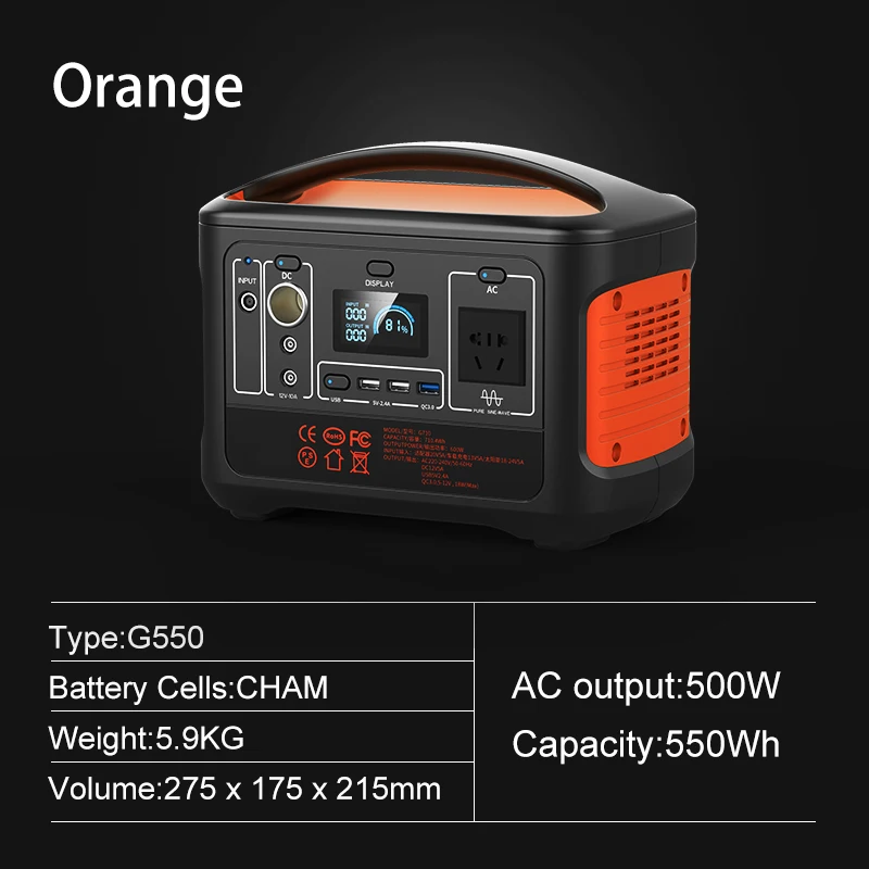 

Supporting Sale Portable Power Station 550Wh 110V/220V Pure Sine Wave AC Outlet Solar Generator+ Solar Panel T100 for Outdoors