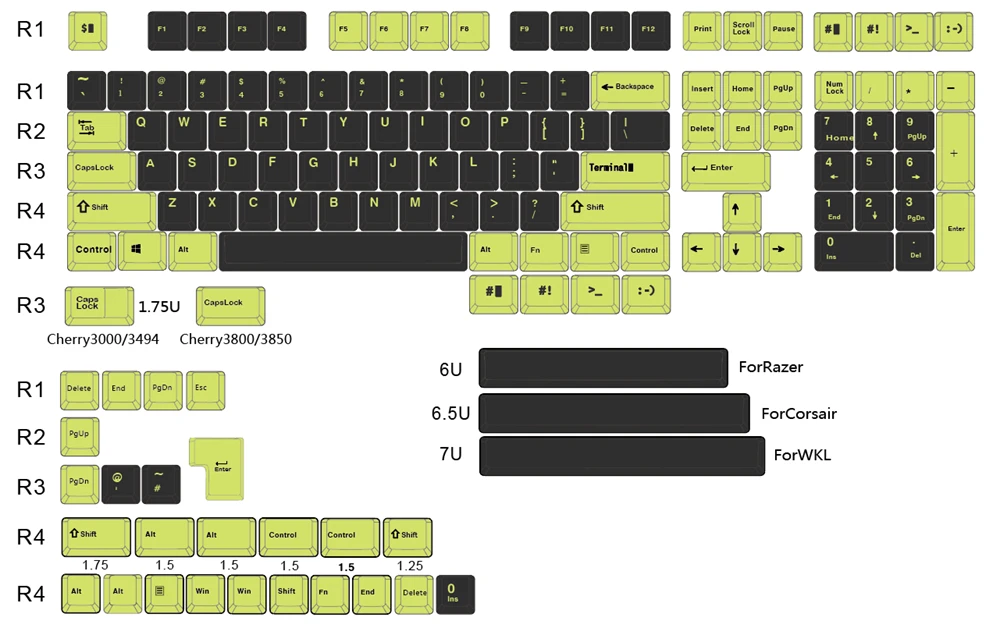 Вишневый профиль dip Dye Keycap набор толстый PBT пластиковый код терминал dye