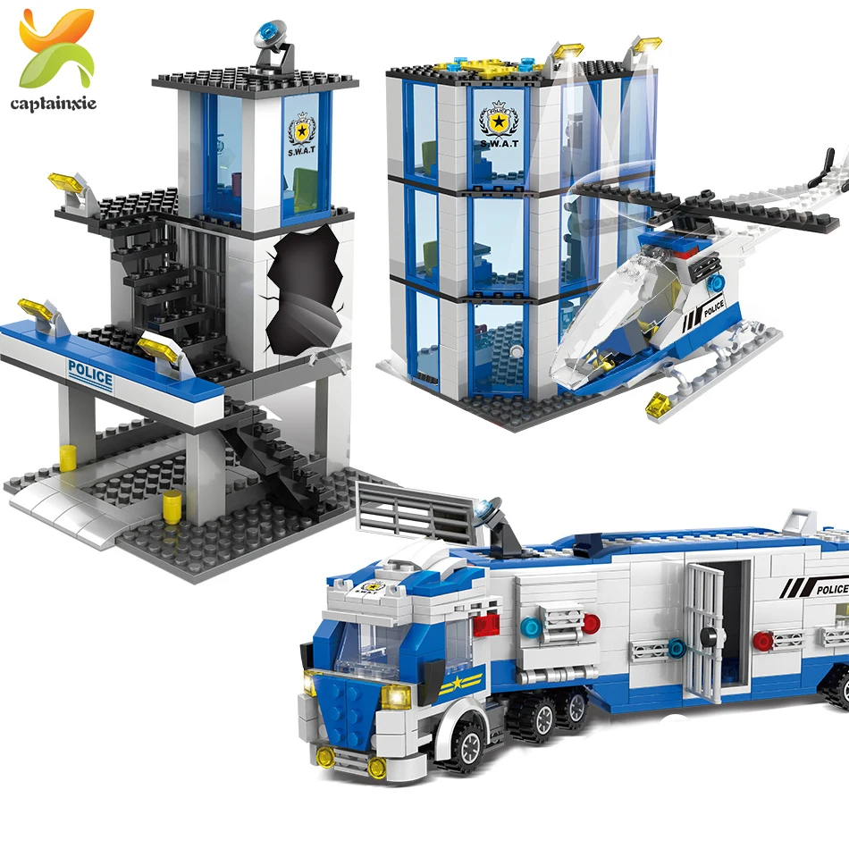 1002 шт. комплекты для полицейских участков строительные блоки городской