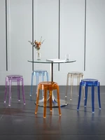 gy transparent chair crystal high chair bar stool creative leisure bar stool plastic bar chair acrylic round stool