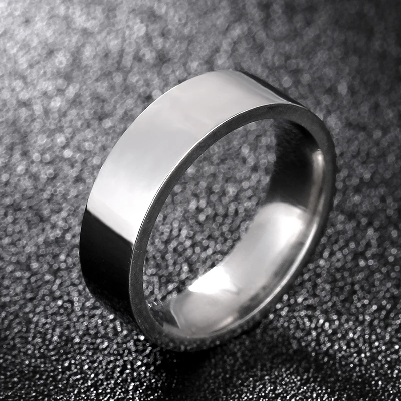 Silver 6mm 6 мм розовое золото 316 титановое кольцо из нержавеющей стали для мужчин и женщин - Цвет основного камня: Silver 6mm