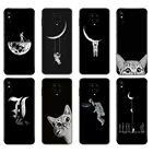 Черный чехол из ТПУ для Xiaomi Redmi 7A, 8, 8A, 9, 9A, 9C, чехол для Redmi Note 8T, 8 Pro, T, Note 9, 9S, 9 Pro, чехол с изображением космоса, Луны, милых кошек, черный