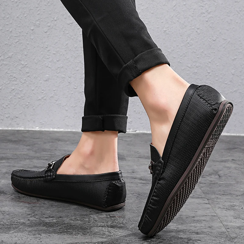 Мужские удобные водонепроницаемые мокасины из натуральной кожи большой размер 48