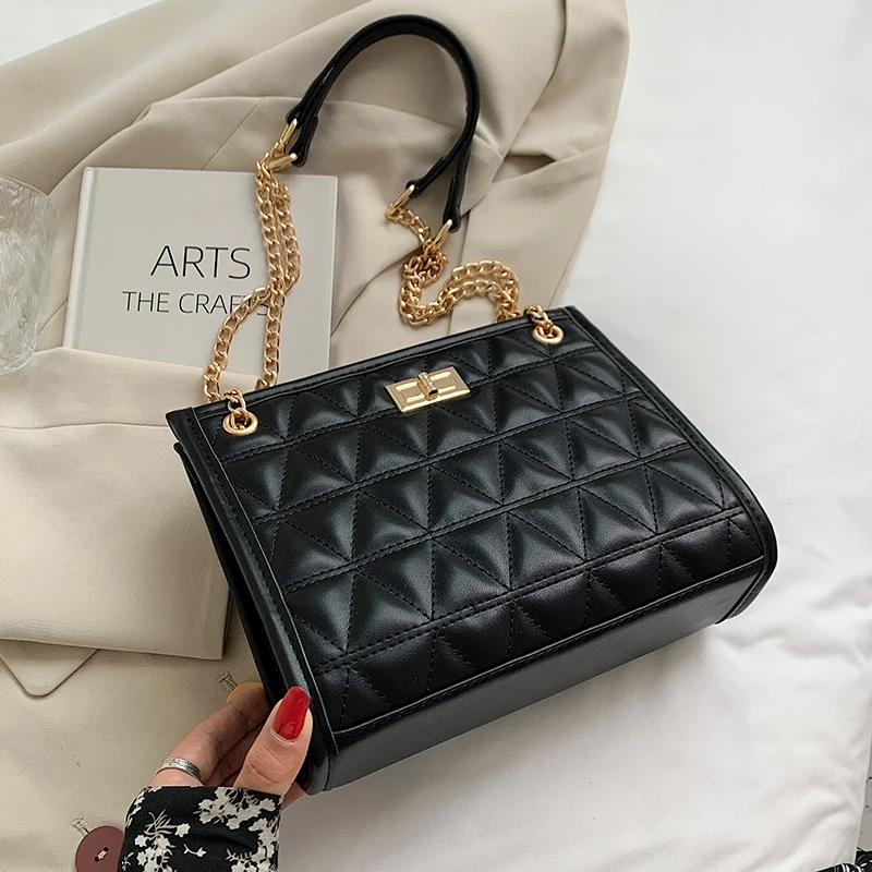 

Small PU Leather Crossbody Bags for Women 2021 Brand Trends Shoulder Handbags and Purses Female Luxury Chain