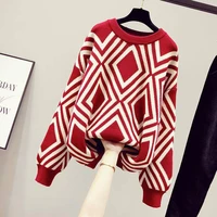 retro sweater womens japanese tide brand style pullover sweater womens outer wear autumn new style korean loose