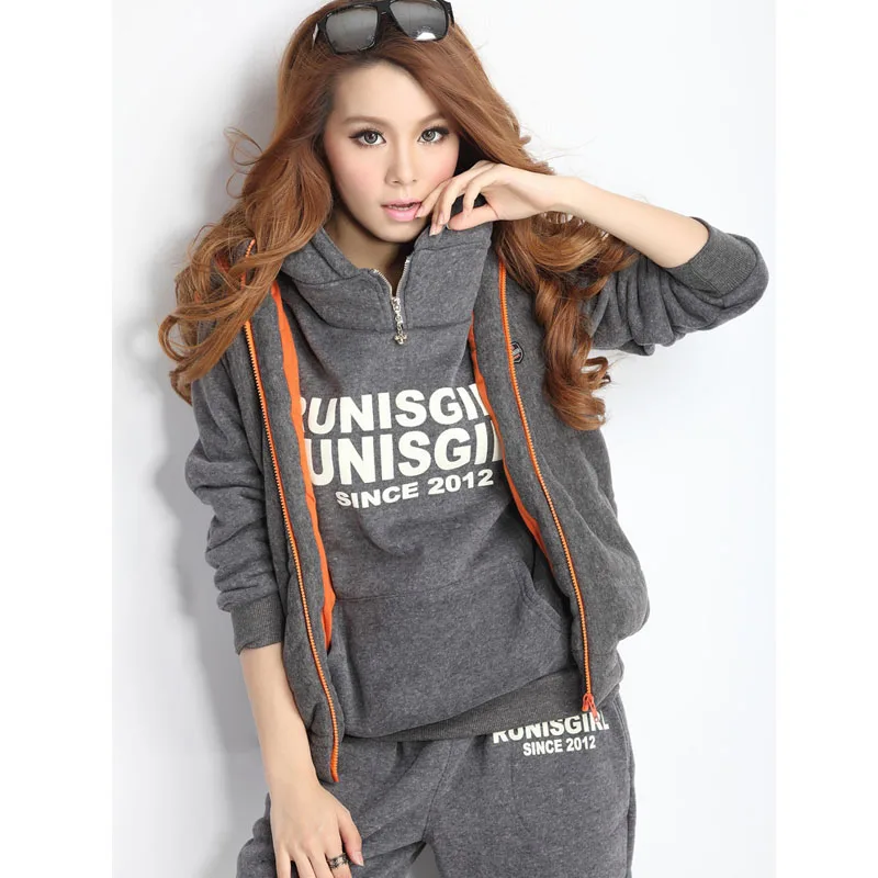 

Fashion street wear women's thick style long sleeve hoodie suit fall and winter casual comfortable hoodie suit