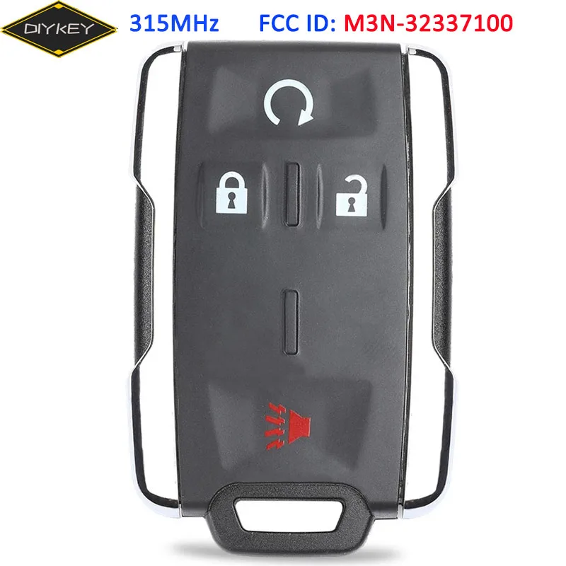 DIYKEY M3N-32337100 Smart 4 кнопки 315 МГц дистанционный ключ с серебристой стороной для Chevrolet