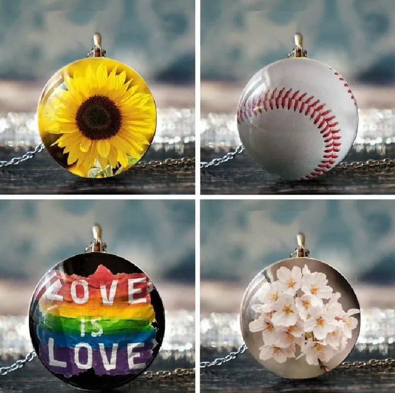 Новое ожерелье с перекрестной границей в стиле ретро изображением Бейсбольного