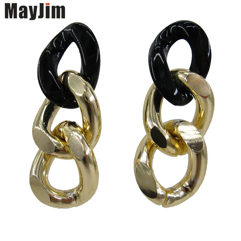 Женские массивные серьги MayJim длинные Винтажные с алюминиевой цепочкой ювелирные