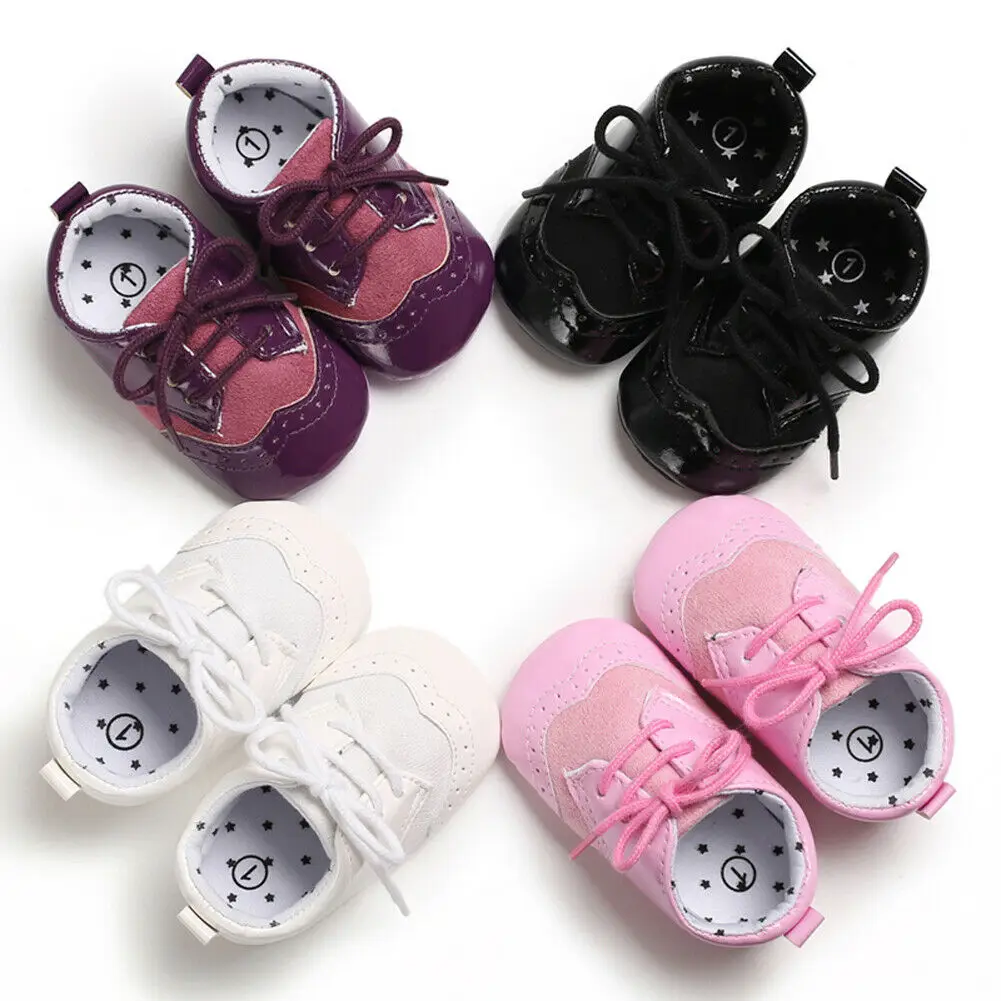 Newborn Baby Girl Boy Anti-slip Leather Christening Pram Shoes Soft Sole Sneaker Autumn Winer Casual | Детская одежда и обувь