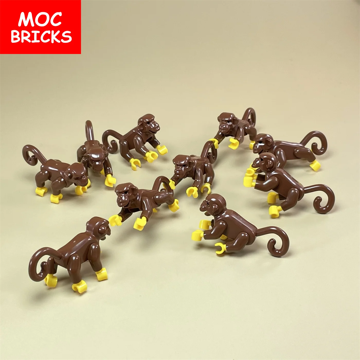 10 шт./лот MOC кирпичи животные обезьяны Дерево Модель фермы фигурки строительные